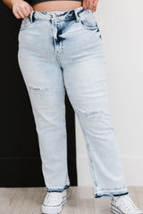 Full Size Stella Acid Wash Distressed Straight Jeans