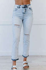 Full Size Stella Acid Wash Distressed Straight Jeans