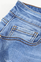 High Waist Frayed Hem Skinny Jeans